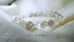 ８ｍｍエナジーブレス　 ドットマイカクォーツ　０１　オンリーワンブレス