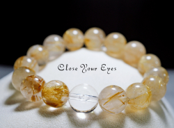 １２ｍｍエナジーブレス　金のルチルクォーツ　０８　オンリーワンブレス