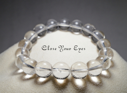 １０ｍｍエナジーブレス　クリア・マニカラン水晶　０２　オンリーワンブレス