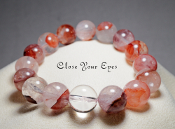 １２ｍｍエナジーブレス　レッド・マニカラン水晶　０１　オンリーワンブレス