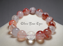 １２ｍｍエナジーブレス　レッド・マニカラン水晶　０２　オンリーワンブレス