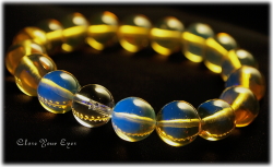 天然石パワーストーン レアな石達 奇跡のブルー ブルーアンバー 10mm  