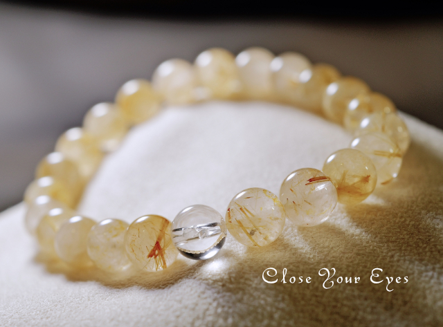 ８ｍｍエナジーブレス　金のルチルクォーツ　オンリーワンブレス