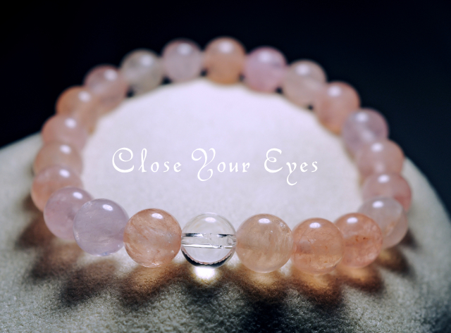 ８ｍｍエナジーブレス　アプリコットモルガナイト　オンリーワンブレス