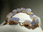 エナジーラフブレス　母岩付きブルーカルセドニー　０１　オンリーワンブレス