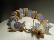 エナジーラフブレス　母岩付きブルーカルセドニー　０２　オンリーワンブレス