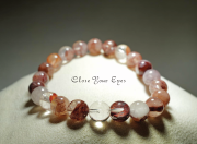 ８ｍｍエナジーブレス　レッドマニカラン水晶　０２　オンリーワンブレス