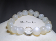 １０ｍｍエナジーブレス　ホワイトムーンストーン　オンリーワンブレス