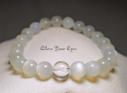 ８ｍｍエナジーブレス　ホワイトムーンストーン　オンリーワンブレス