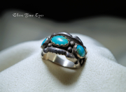 シルバーリング　ターコイズリング  ０２　ナバホ族　ロイストンターコイズ　１０号