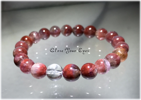 オンリーワンブレス　８ｍｍハイパーエナジーブレス　カナダ産　レッドアメシスト　A　