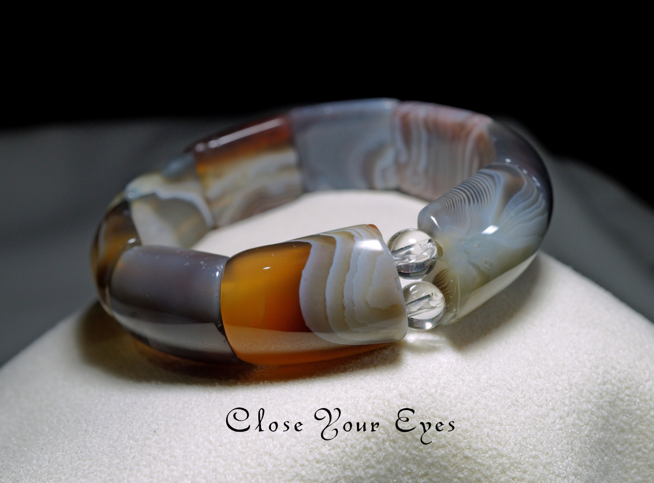 バングルブレス　ボツワナめのう　０１　オンリーワンブレス