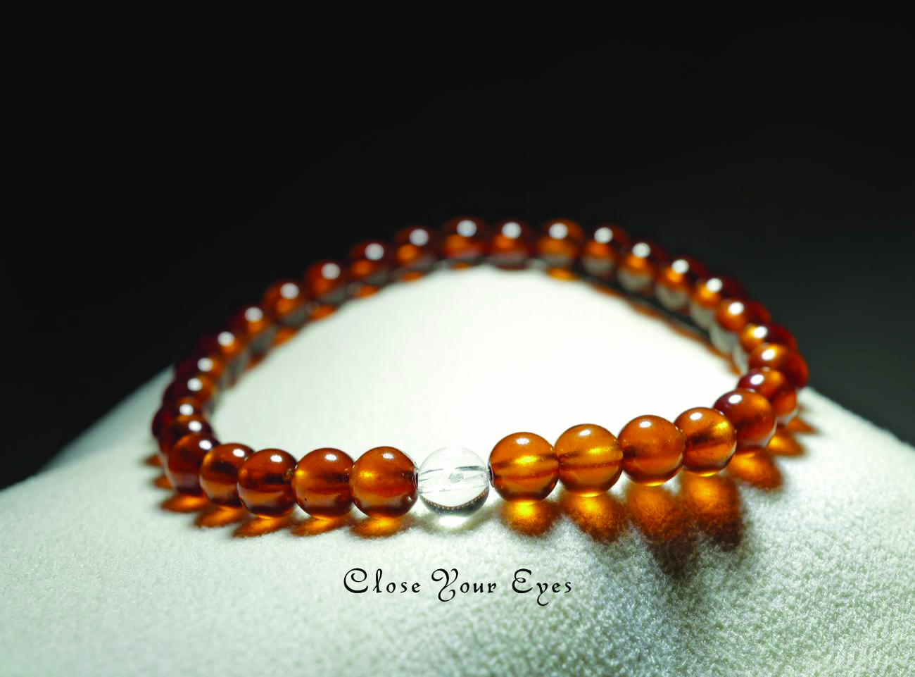 ６ｍｍエナジーブレス　オレンジガーネット（ヘソナイト）０２　オンリーワンブレス