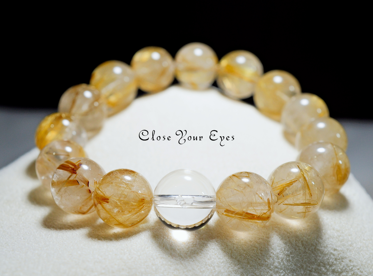 １２ｍｍエナジーブレス　金のルチルクォーツ　０６　オンリーワンブレス