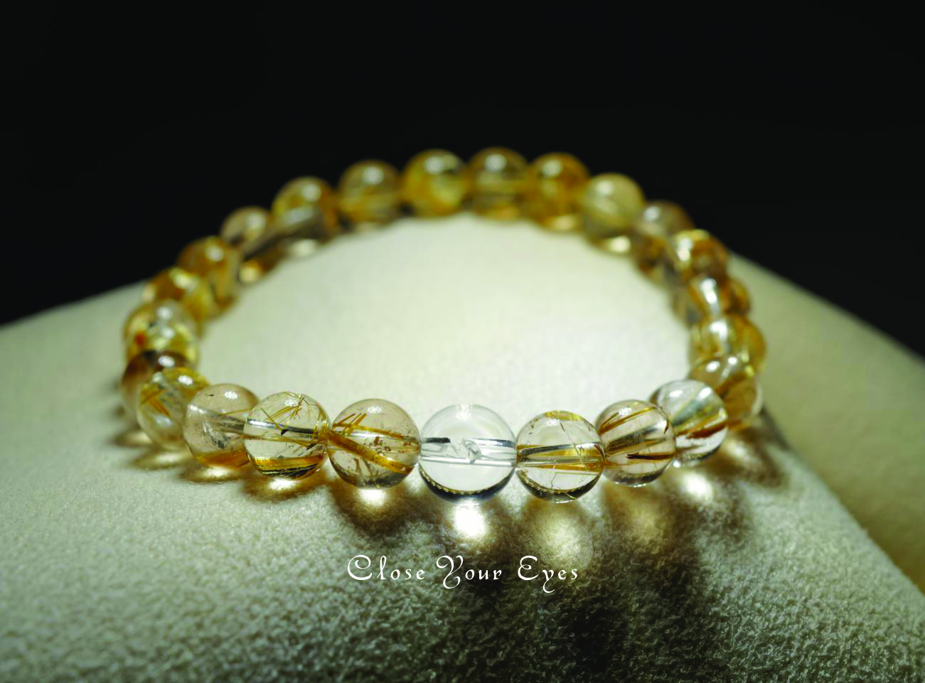 ７ｍｍエナジーブレス　金のルチルクォーツ　０２　オンリーワンブレス