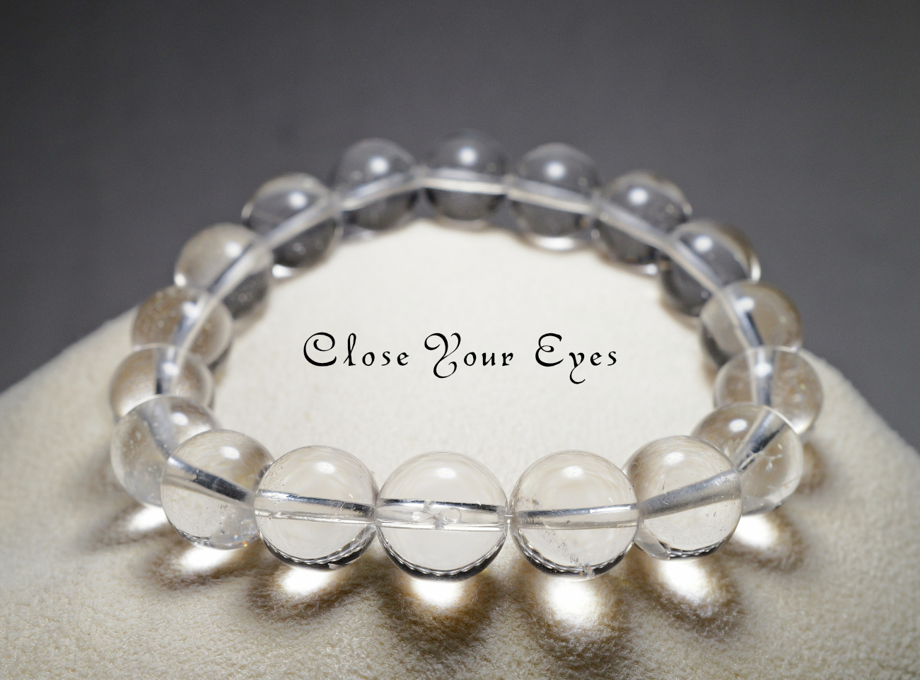 １０ｍｍエナジーブレス　クリア・マニカラン水晶　０２　オンリーワンブレス