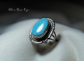 シルバーリング　ターコイズリング  ０１　ナバホ族　キングマンターコイズ　１０号