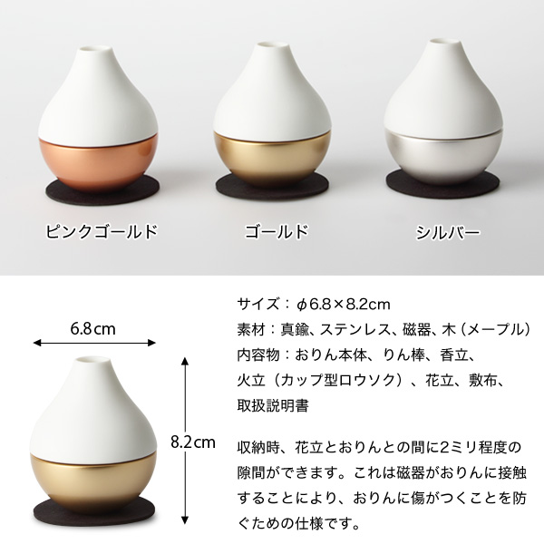コンパクトなオールインワン仏具 ポタリン -potterin- 3具足＋