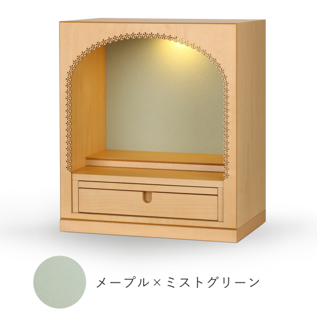 送料無料 手元供養 ミニ仏壇 本体のみ 花しずく 〔高さ40 幅35 奥行