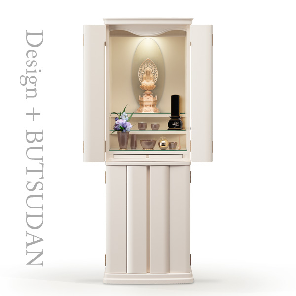 モダン仏壇 仏壇本体のみ パフィー 〔高さ134.5 幅46.2 奥行39.5cm