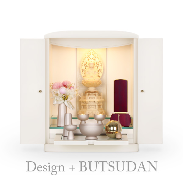 モダン仏壇 本体のみ 白いミニ仏壇 ティセ 〔高さ38.5 幅30 奥行26cm