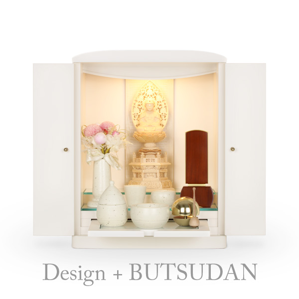 モダン仏壇 本体のみ 白いミニ仏壇 ティセ 〔高さ38.5 幅30 奥行26cm