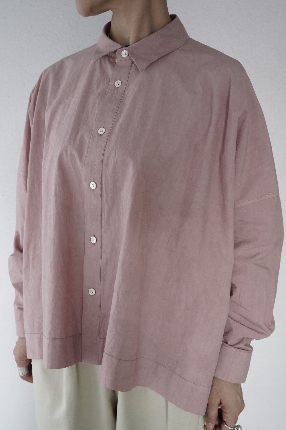 FACTORY  綿近江晒 スクエアーワイドシャツ