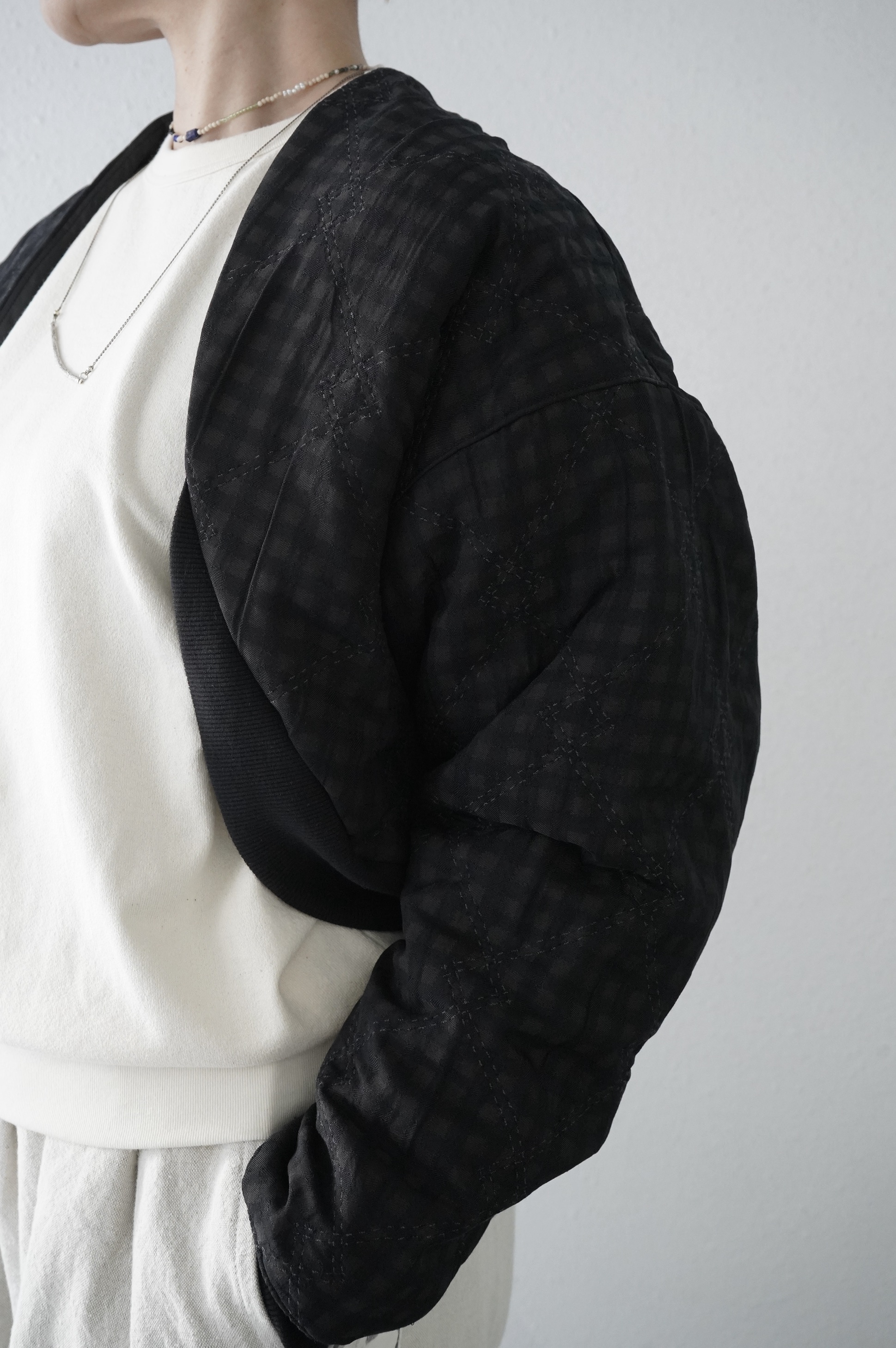 HAVERSACK  ギンガムキルトジャガード　ボレロブルゾン