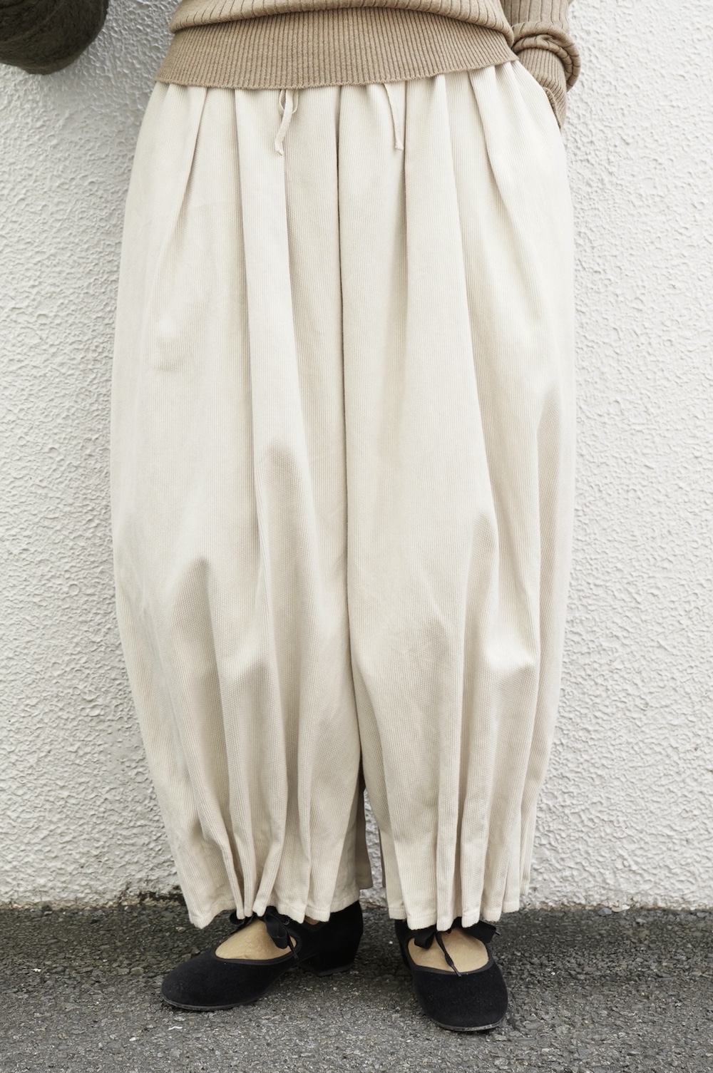 FACTORY 綿刺し子プリーツパンツ annabelle