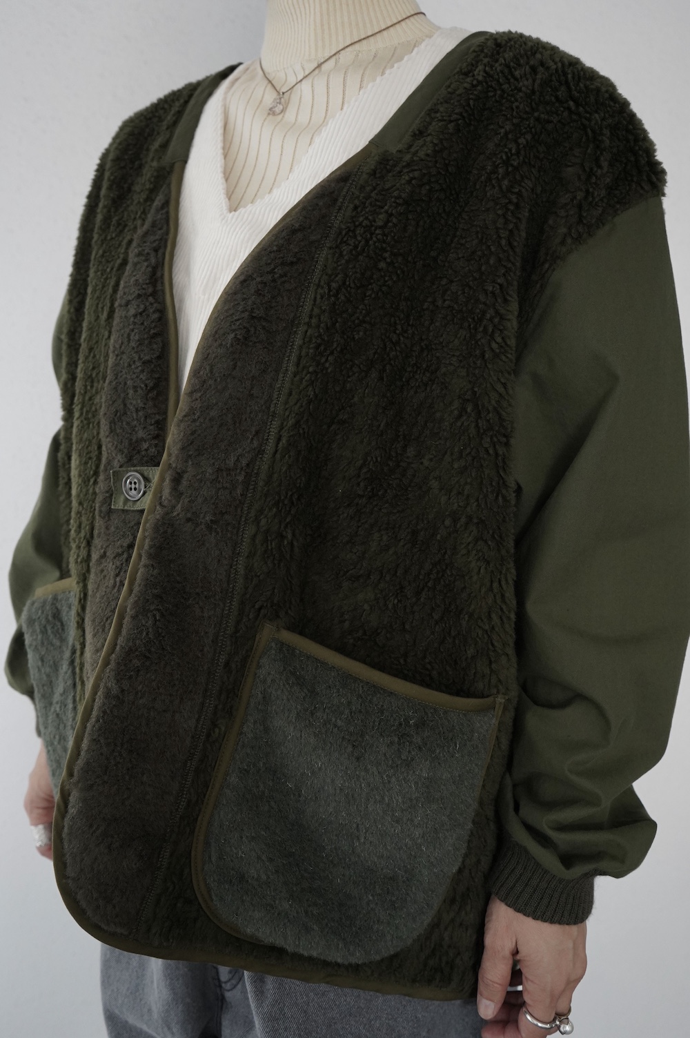 ARTEPOVERAアルテポーヴェラ リネンツイルノーカラーシャツジャケット