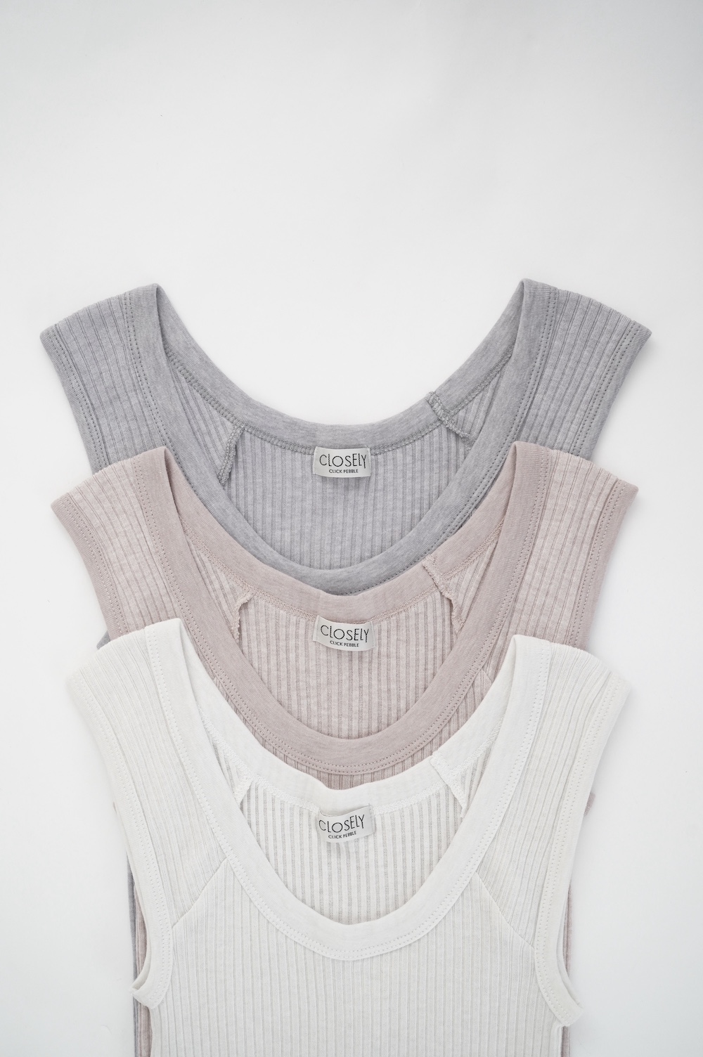 CLOSELY CLICK PEBBLE テレコタンクトップ