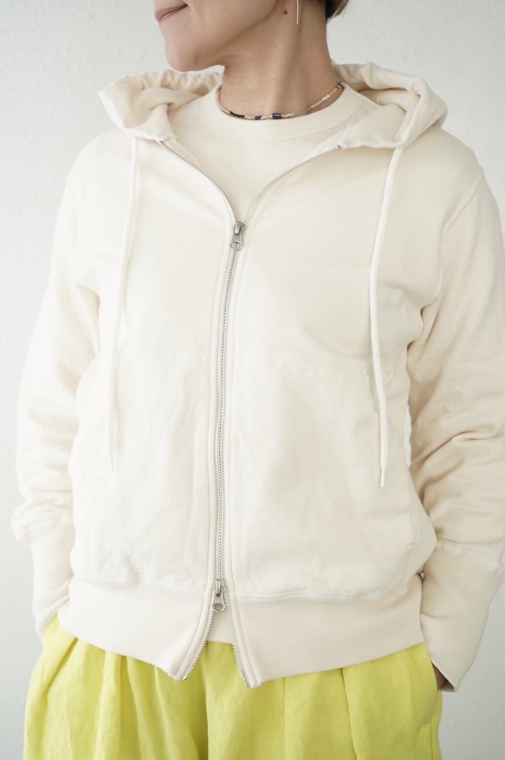 FABRIQUE en planete terre コットンバックパイルジップパーカー