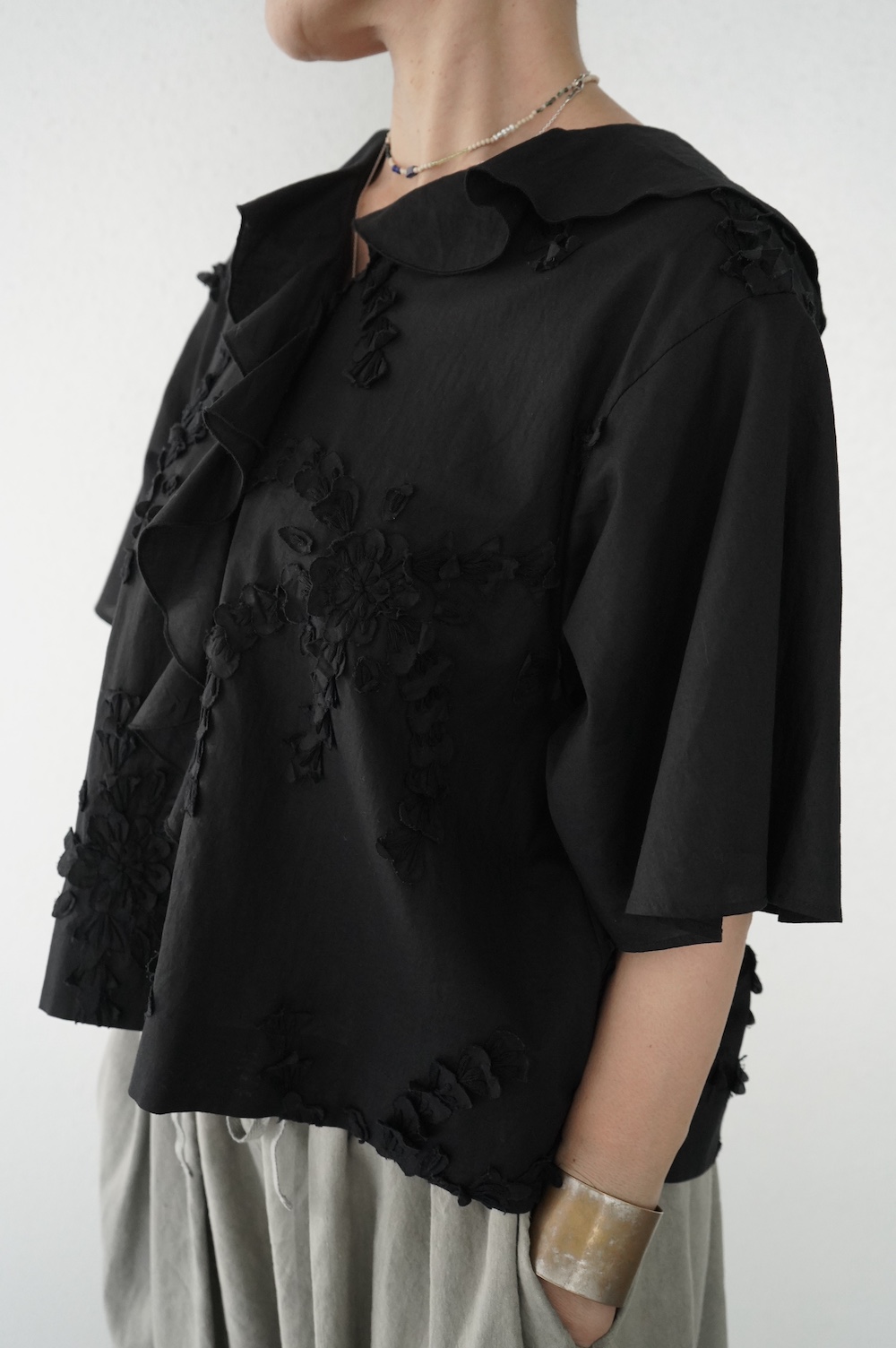 ヨウジヤマモト Limifeu TULLE FRILL LONG T-SHIRT ヨウジヤマモト