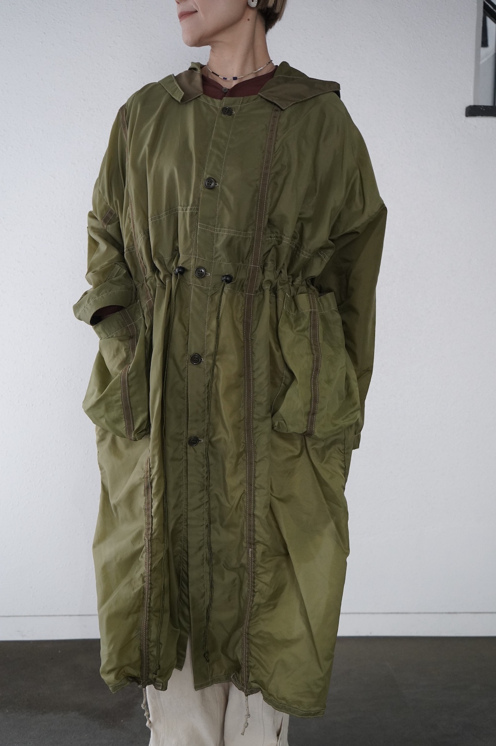 ARTE POVERA　フランスパラシュートクロス リメイクフードコート