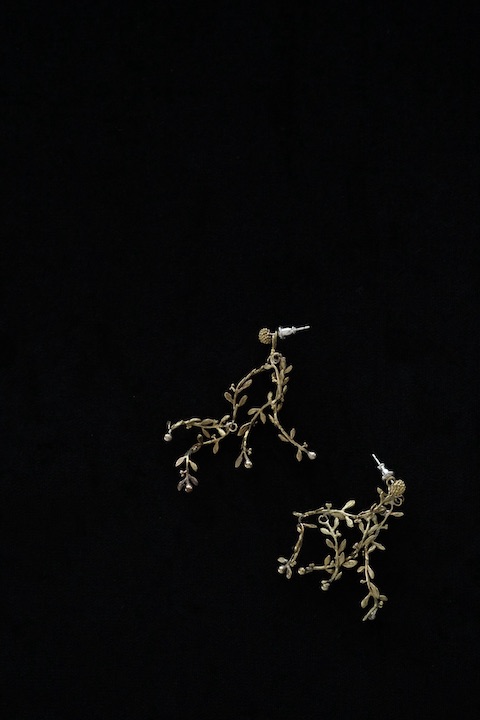 en,  ”木のうた” ２way蔦ピアス（真鍮）