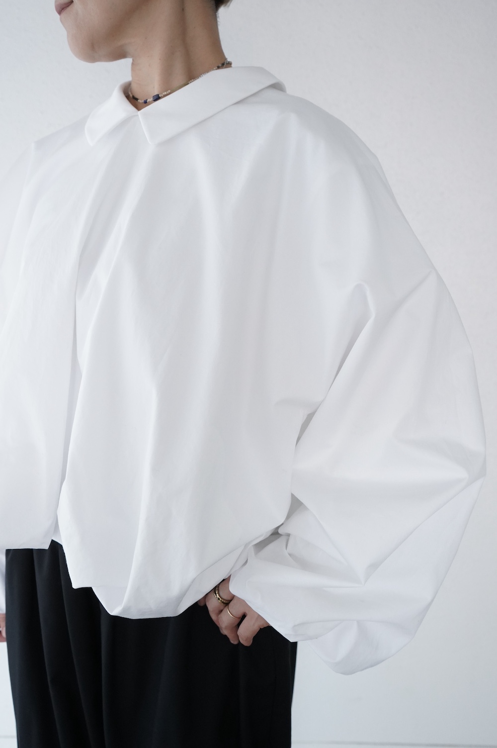 HAVERSACK  コットンサテンバルーンシャツ