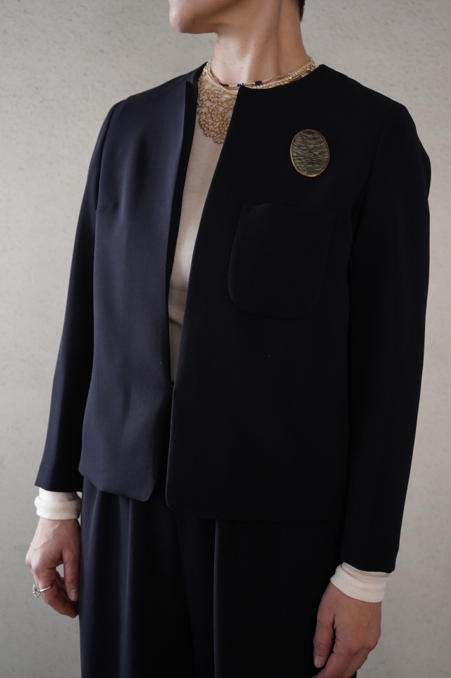 ゴーシュ　ストレッチフォーマルノーカラージャケット