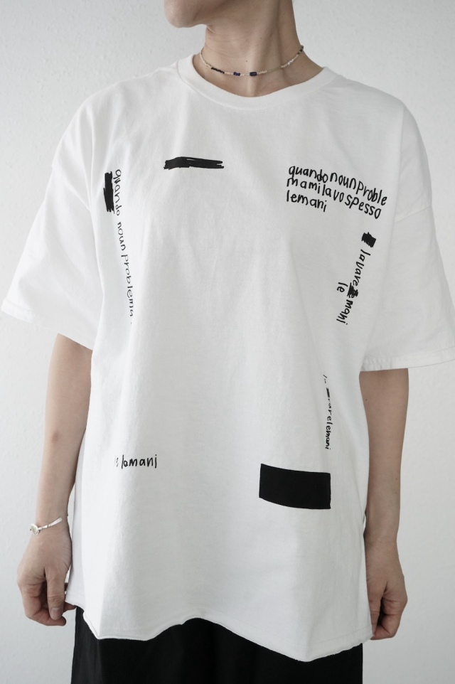 【再入荷】ARTE POVERA ギルダン　リメイク-「lavare le mani」プリントT