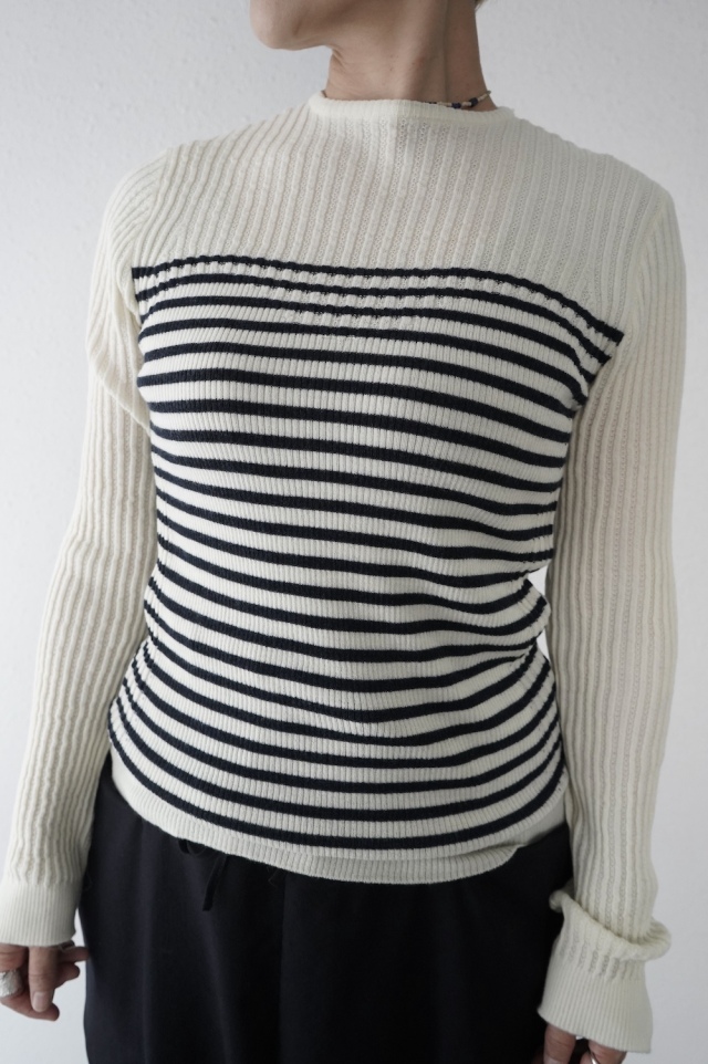 GASA* ”存在すること”　ニットプルオーバー（ボーダー）　