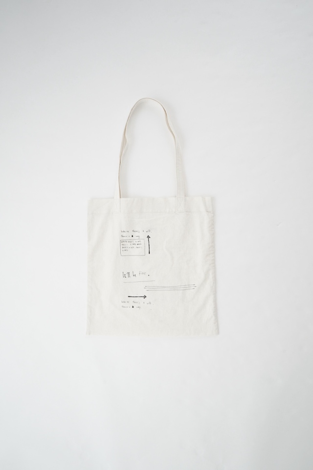 ARTE POVERA コットンリネントートBAG（意志あるところに道はあるよ〜）