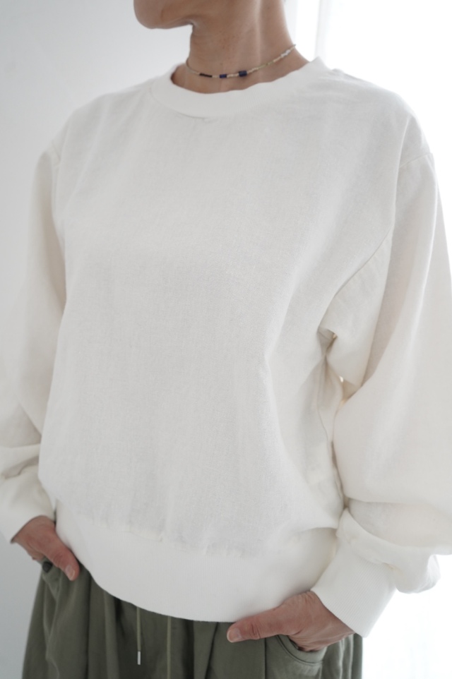 ARTE POVERA リネンコットンキャンバス　クルーネックプルオーバー