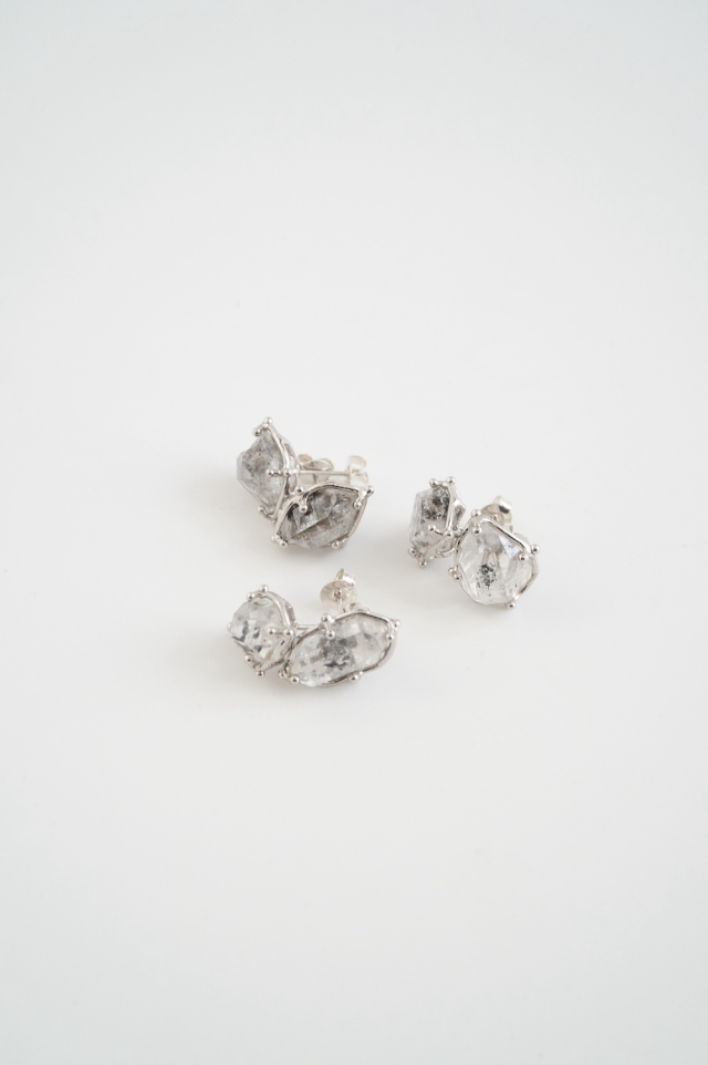 （10620）装身具　LCF　原石水晶＆パール ネックレス 透明ストーン付 10620）装身具 LCF 原石水晶＆パール ネックレス 透明ストーン付