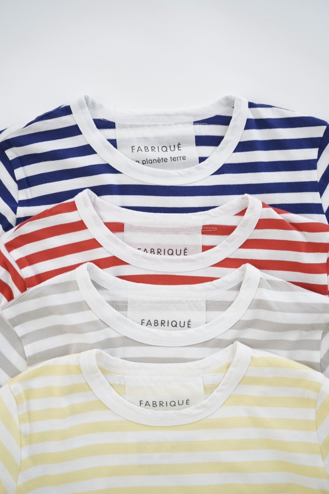 FABRIQUE en planete terre ベーシックネックボーダー長袖Tシャツ