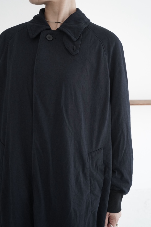 DDUD　ミディアム天竺ポリエステルガーメントダイ　ステンカラーコート