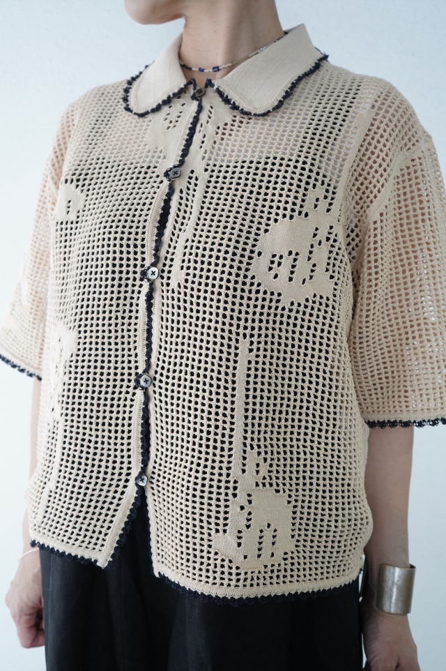 NATIVE VILLAGE ”NO15/shade of a tree”　ニットポロシャツ