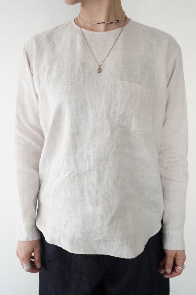 ゴーシュ　60/1ヘンプ丸首ブラウス