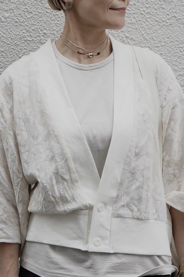 ARTE POVERA インドジャガード８分袖カーデ