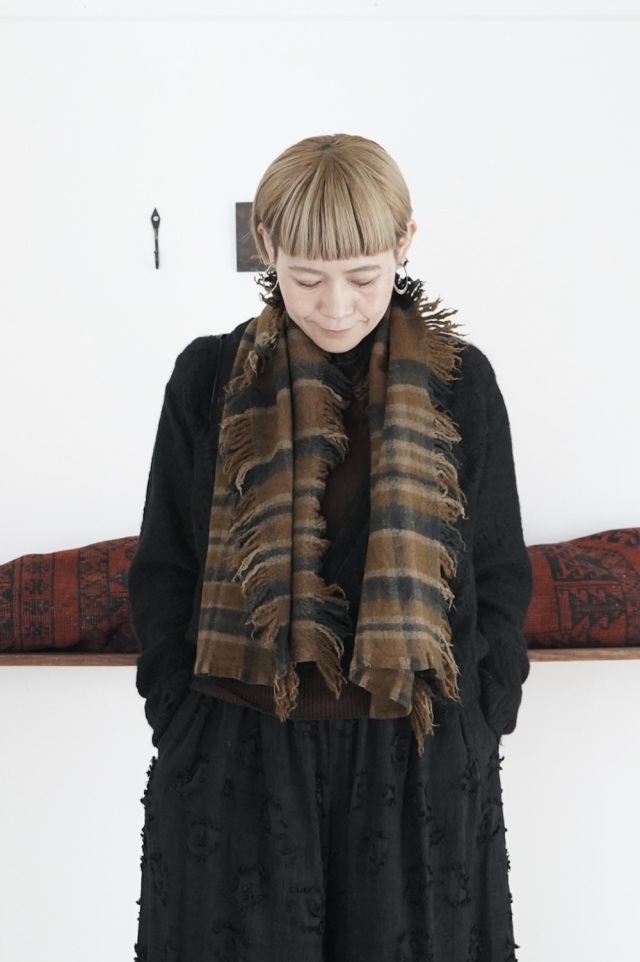 khadi and co ウールチェックストール