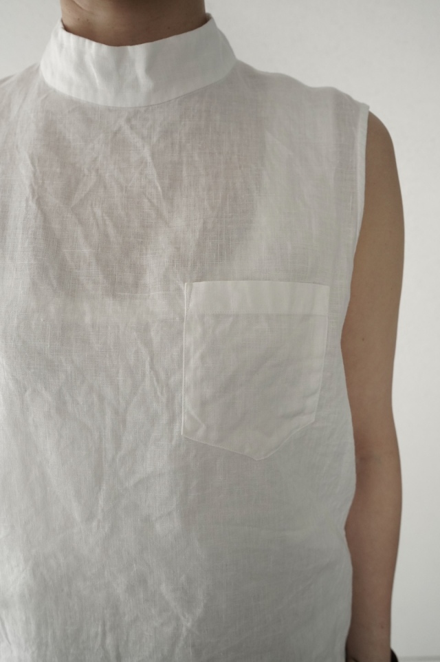 ゴーシュ　60/1ヘンプハイネックノースリーブブラウス