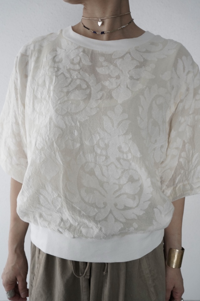 ARTE POVERA インドジャガードクルーネックブラウス